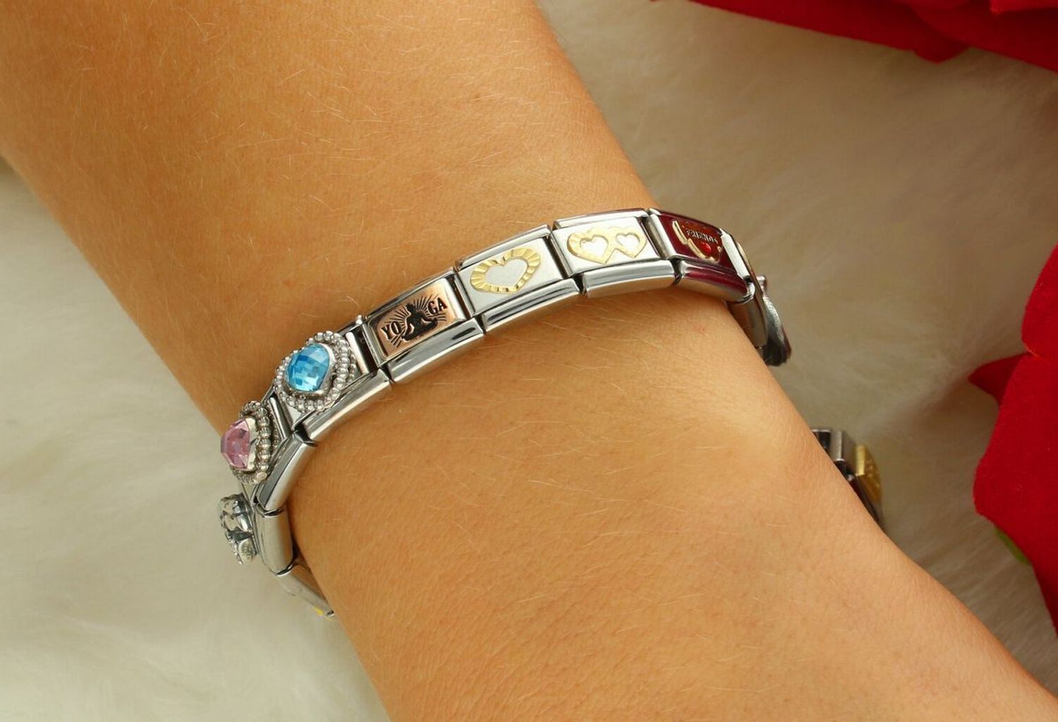 Nomination Link 18K Gold 'Diamentowane Serce' 03014963 – oryginalny link do bransoletek Classic Composable ze stali szlachetnej i 18K złota. Stwórz spersonalizowaną bransoletkę Nomination.1.jpg